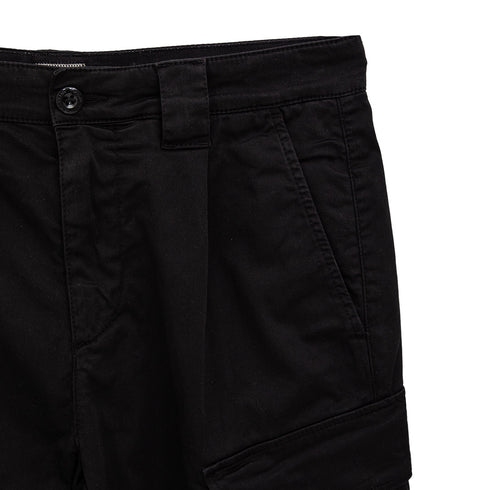C.P. Company Stretch Sateen Loose Cargo Pants Black 999 16CMPA062A-005694G Degli Uberti